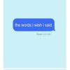 the words i wish i said